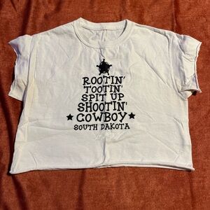 White Kids Cowboy Graphic T-Shirt